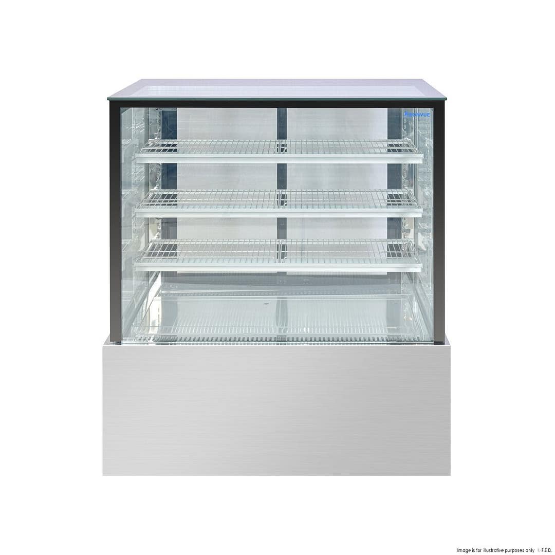 Bonvue H-SL840V Heated Food Display, 1200mm, 570L, 4 Levels, SS, Black Trim