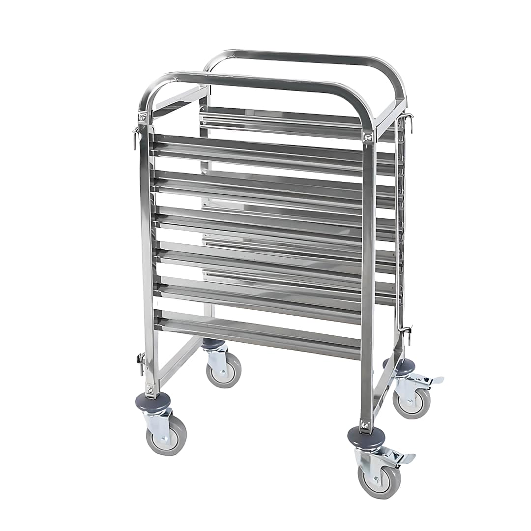 Kitchen Knock 393576 1/1 GN Pan Trolley with 6 Tray Capacity and Stainless Steel Frame