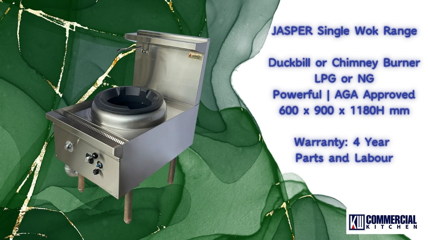 JASPER JA-1CB Single Wok Range – Chimney Burner | 80MJ NG/LPG