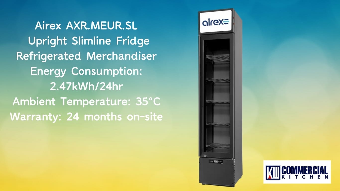 Airex AXR.MEUR.SL Upright Slimline Refrigerated Merchandiser – 1 Door