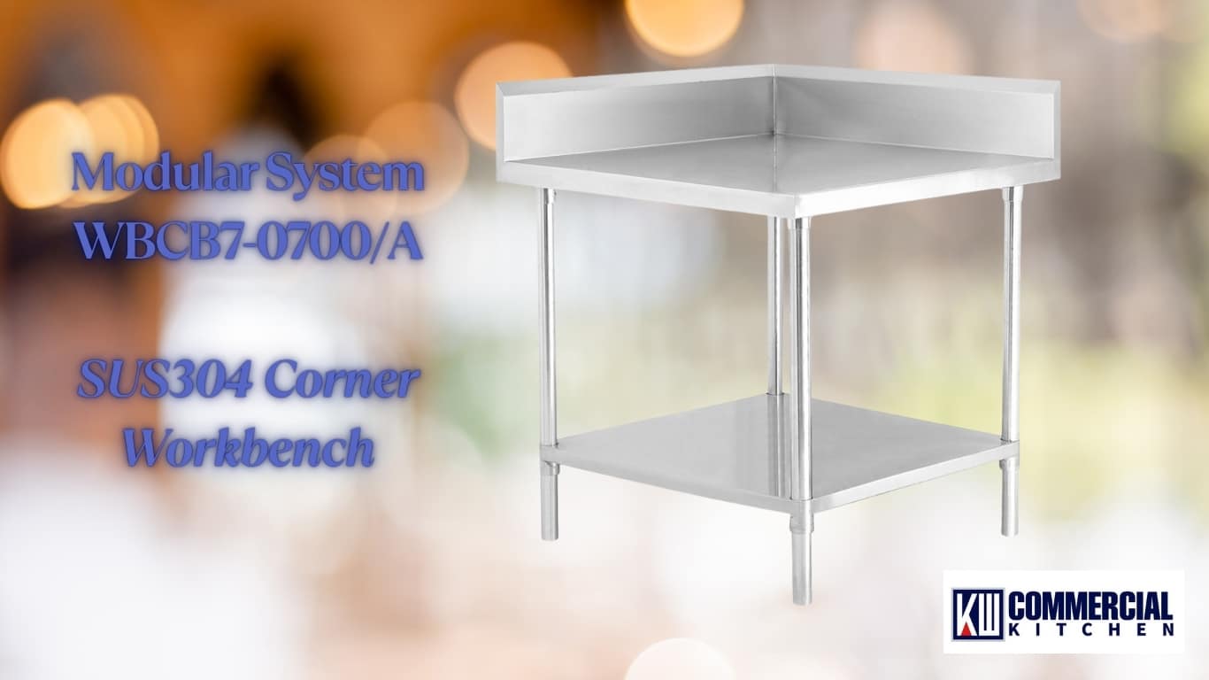 Kitchen Knock 600mm Corner Bench with Splashback | 304 Stainless Steel