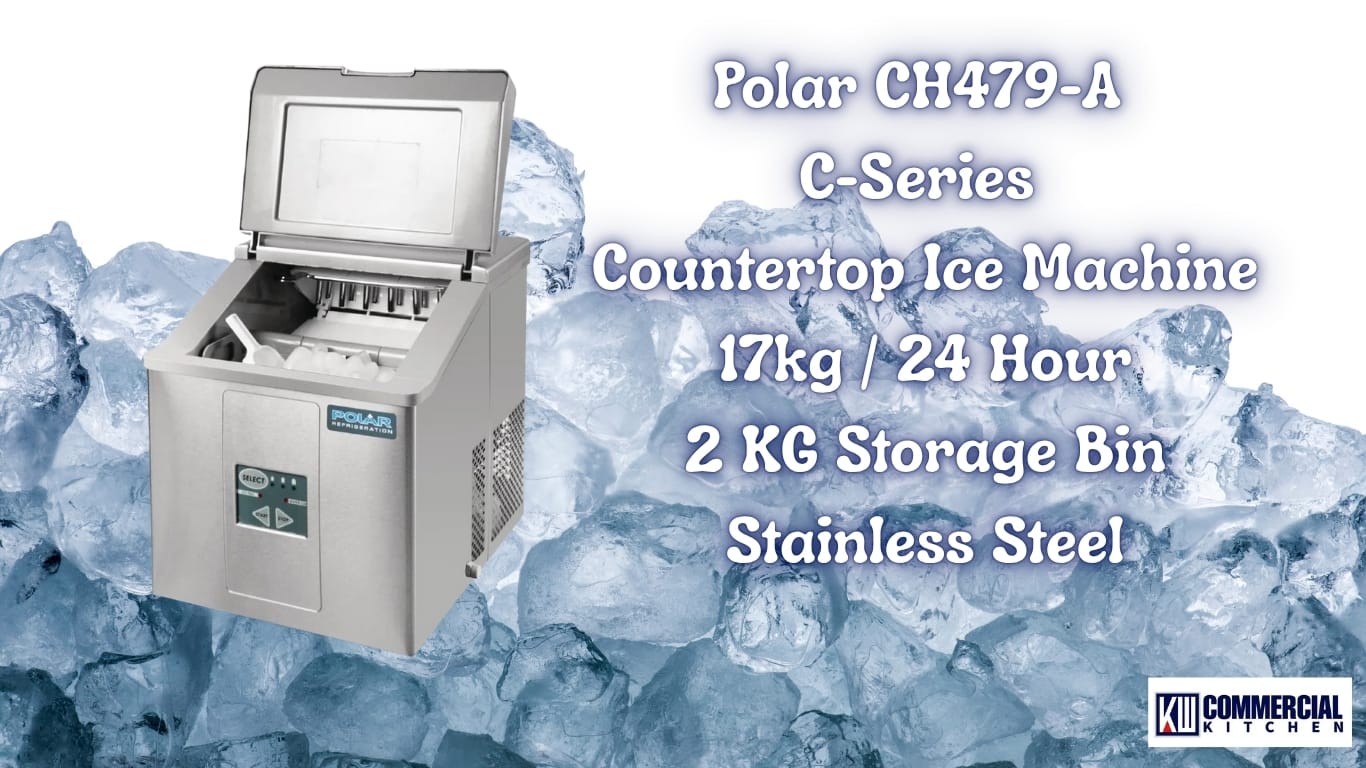 Polar CH479-A Countertop Ice Machine – 17kg Output, Manual Fill, 2kg Storage