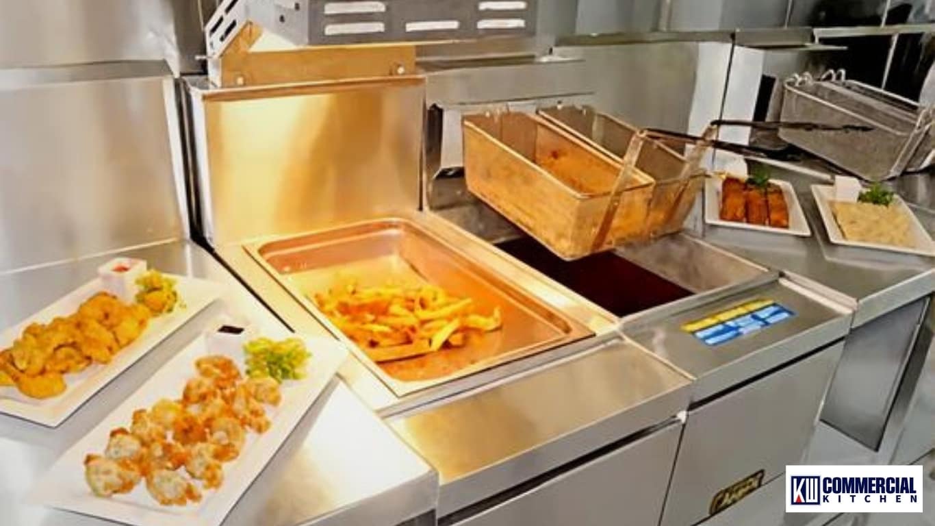 Anets gas deep fryer showing tube burner design