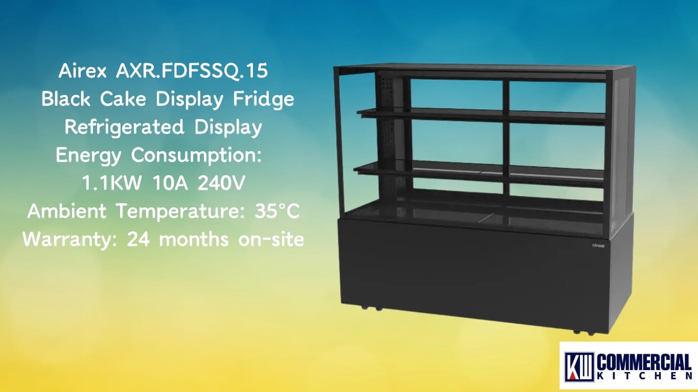 Airex AXR.FDFSSQ.15 Freestanding Refrigerated Display | 1500mm | 3 Tier | Frameless Glass