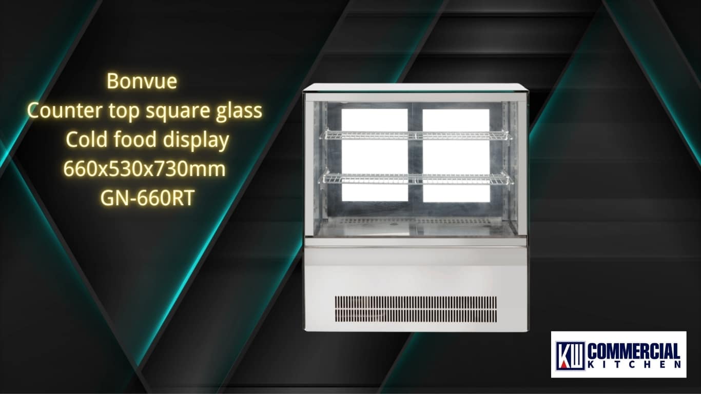 Bonvue Counter top square glass cold food display 660x530x730 – GN-660RT