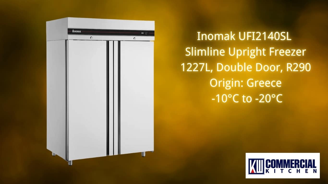 Inomak UFI2140SL Slimline Upright Freezer – 1227L, Double Door, R290