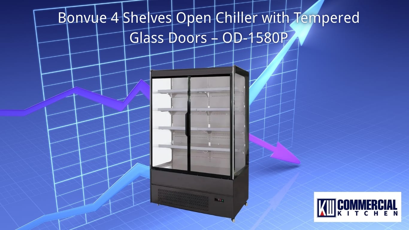 Bonvue 4 Shelves Open Chiller with Tempered Glass Doors – OD-1580P
