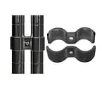 FED WSP008 Post Clamp Set – Black PVC Brackets with Bolt for Modular Shelving