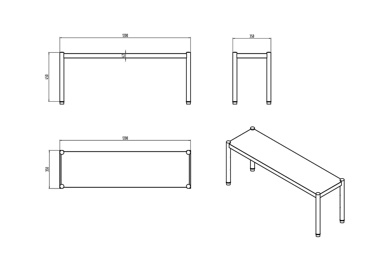 Kitchen Knock 620353 Single Overshelf – 1500x350x450mm, SUS304 - Image 2