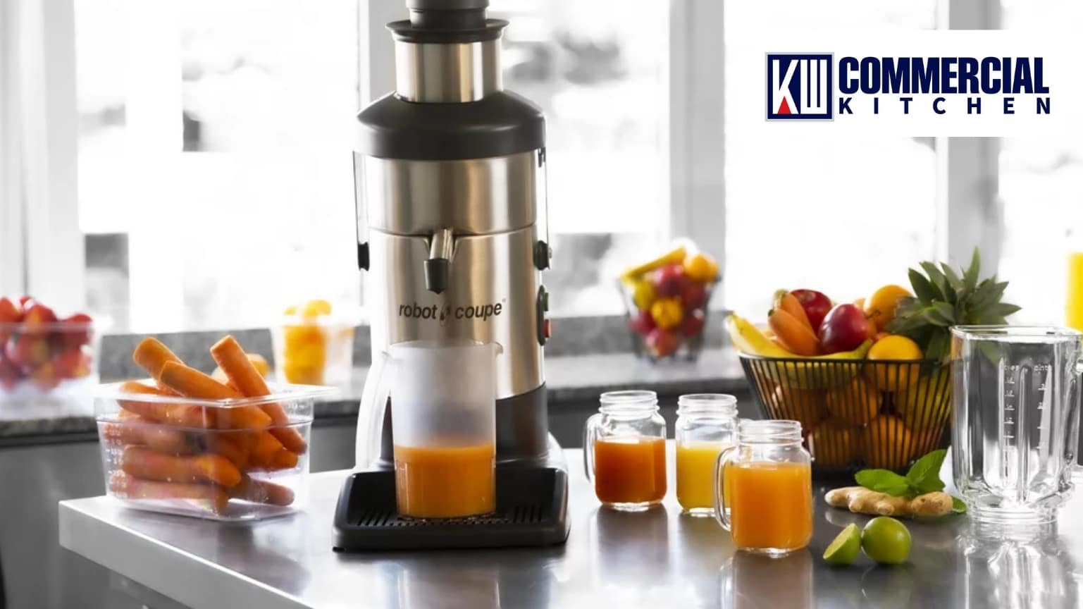 Commercial Juicer in Use