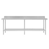 FED WBB7-2400/A Stainless Steel Workbench with Splashback – Ideal for Commercial Kitchens