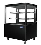 Atosa WDG156F 1500mm black cake display with LED glass shelves