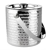 Olympia FU285 Hammered Double Wall Ice Bucket - 1550ml Stainless Steel.