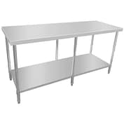 Kitchen Knock 621228 stainless steel work bench with undershelf 2400×800×900mm, 6-leg premium range