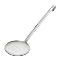Vogue J668 stainless steel skimmer with 120mm fine mesh head and 380mm long handle, nonpowered – three-quarter view, Australia