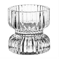 Olympia HZ331 ridged glass tealight holders 6 pack clear candle cups 52×52mm for restaurants cafés Australia