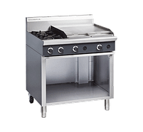 Cobra C9B 900mm two burner griddle gas cooktop open cabinet 84MJ stainless commercial cookline Australia
