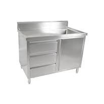 FED SC-6-1200R-H Stainless Steel Cabinet with Right Sink