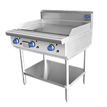CookRite AT80G9G-F-NG 900mm natural gas hotplate with stand – stainless front view