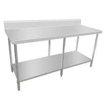 Kitchen Knock 419929 stainless steel workbench with splashback, 2400mm wide – front view, Australia