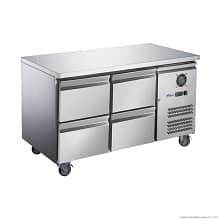 FED-X 4-Door Stainless Steel Bench Fridge with GN Drawers
