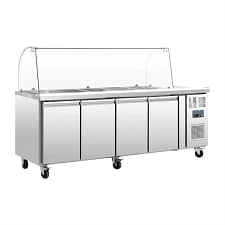 Polar CT395-A U-Series Four Door Refrigerated Saladette Counter, 4x1/1 GN, 476L, Stainless Steel