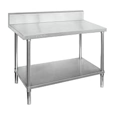 FED WBB6-1500/A stainless steel workbench with splashback and undershelf, 1500mm, commercial kitchen – front view, Australia