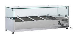 Anvil VRX1200 Glass Canopy Refrigerated Ingredient Unit with 4 GN Pan Capacity – 1200mm