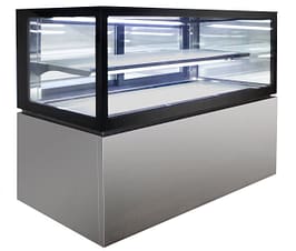 Anvil NDSJ2760 2 tier jewellery cake display fridge 395L black stainless steel