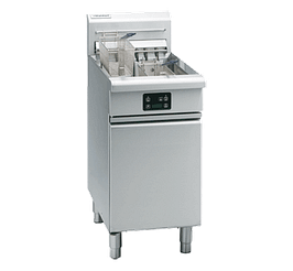 Waldorf FN8120GE 450mm single-pan gas fryer with 20L oil, digital thermostat, 31kg/hr output – Australia
