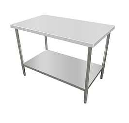 Kitchen Knock 631115 stainless steel workbench with timber layer 1200x700mm, solid undershelf – Australia