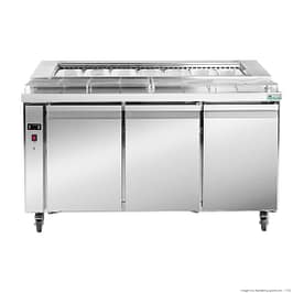 Thermaster PWB150 deluxe three-door pizza prep bench 1500×800×1000 mm, 360 L, stainless steel – Australia
