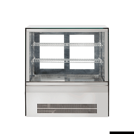 Bonvue GN-660RT countertop cold food display, square glass 660×530×730mm, stainless steel with 2–8°C cooling – front view, Australia