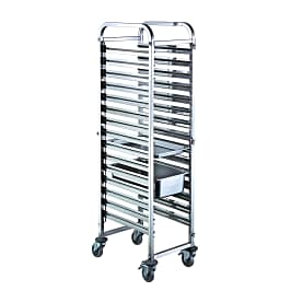 Kitchen Knock KK400660 GN Pan Trolley with Heavy-Duty Stainless Steel Frame and Lockable Castors