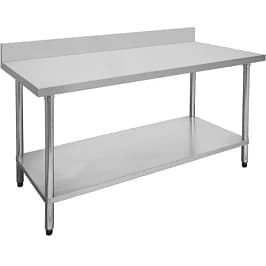 Kitchen Knock 620326 stainless steel work bench with splashback & undershelf 1500×800×900+150mm