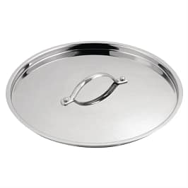 Vogue Y426 280mm tri-wall stew pan lid, stainless steel & aluminium, centre handle – Australia