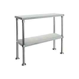 FED WBO2-1200 stainless steel double tier workbench overshelf 1200mm, 304 grade, commercial kitchen – Australia