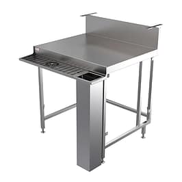 Simply Stainless SBM.CB.7.0900 coffee bench with glass rinser, 900mm, stainless steel – front view, Australia