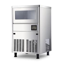 Blizzard SN-80C professional crescent ice maker, 95kg daily output, 40kg storage bin, stainless steel – front view, Australia