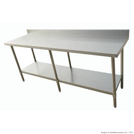 FED 2400-7-WBB 2400mm Stainless Steel Table with Splashback & 6 Legs