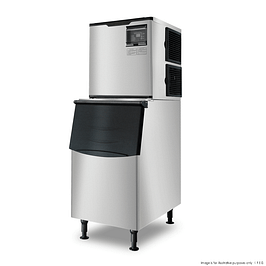 Blizzard SN-500P air-cooled ice maker with 225kg daily output, 170kg storage bin, stainless steel – front view, Australia