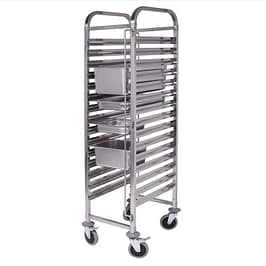 Kitchen Knock 397161 16-tier stainless steel bakery trolley for 400×600 mm trays with braked castors – Australia