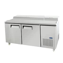 Atosa MPF8202 double door pizza prep table fridge 1702mm with fan-forced cooling