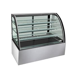 Bonvue SL850 chilled food display, 1500mm wide, 540L, curved glass, stainless steel – Australia