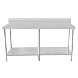 Kitchen Knock 620328 stainless steel work bench with splashback & undershelf 2100×800×900+150mm