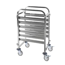 Kitchen Knock 393576 1/1 GN Pan Trolley with 6 Tray Capacity and Stainless Steel Frame