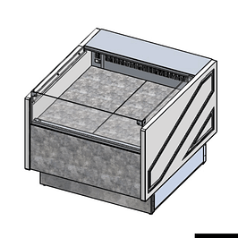 Tecnodom TDMR-0910SELF Square Deli Display Add-On Unit – 900mm Storage for Meat & Poultry