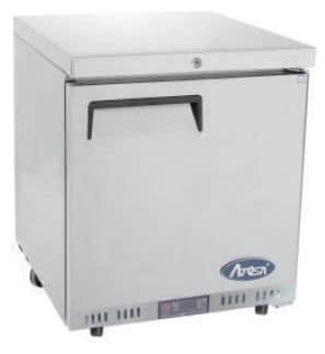 Atosa MBC24F bar freezer cabinet 105 L, stainless steel, fan-cooled, lockable door – front view, Australia