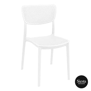 Commercial Grade White Lucy Chair - Heavy Duty One-Piece Chair by Siesta, Turkey