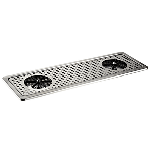 Sunmixer T9860-C-DF Double Glass Rinser Counter Top with Dual 120mm Stations & Drain Tray